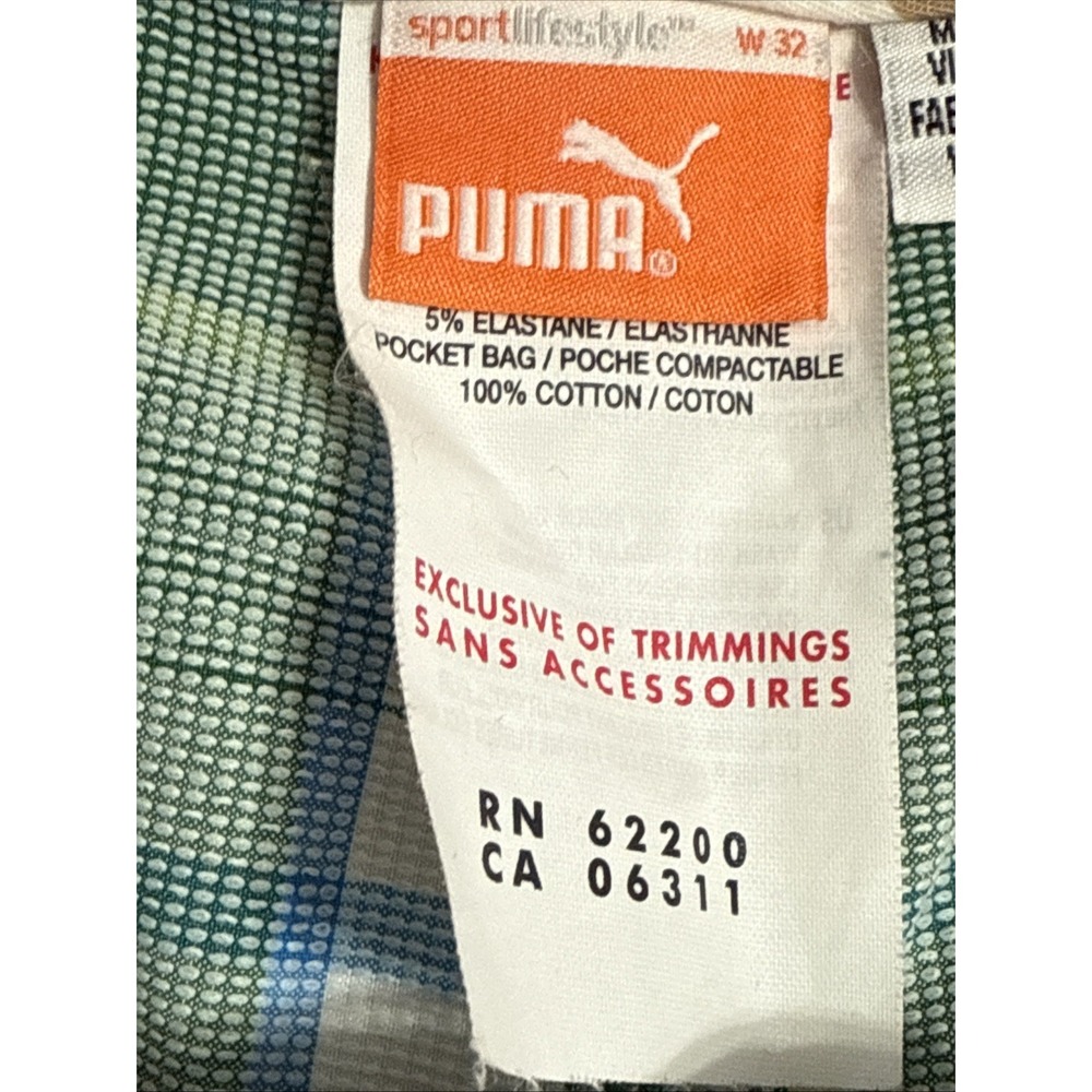 Puma Golf Shorts Mens 32 Green Plaid Performance Bermuda Preppy Casual Walking - Picture 6 of 11